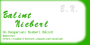 balint nieberl business card