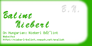 balint nieberl business card